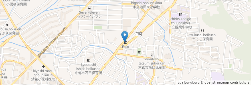 Mapa de ubicacion de Esso en Japonya, 京都府, 京都市, 伏見区.