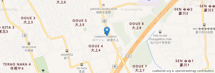 Mapa de ubicacion de はま寿司　綾瀬大上店 en Япония, Канагава, Аясе.