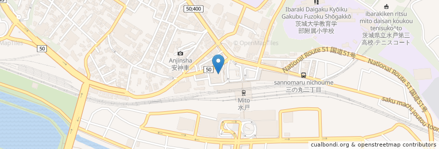 Mapa de ubicacion de 草野眼科医院 en ژاپن, 茨城県, 水戸市.