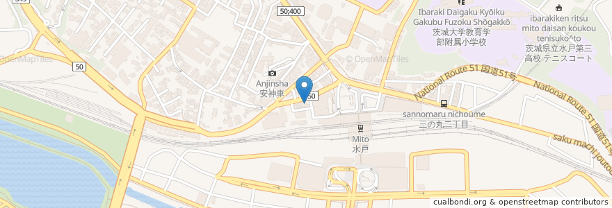 Mapa de ubicacion de 焼肉 こり家 en Japan, Präfektur Ibaraki, 水戸市.