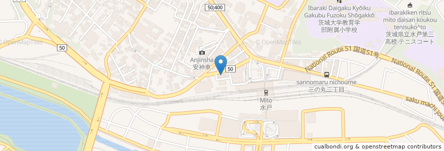 Mapa de ubicacion de 沼田屋 うなぎ en Japonya, 茨城県, 水戸市.