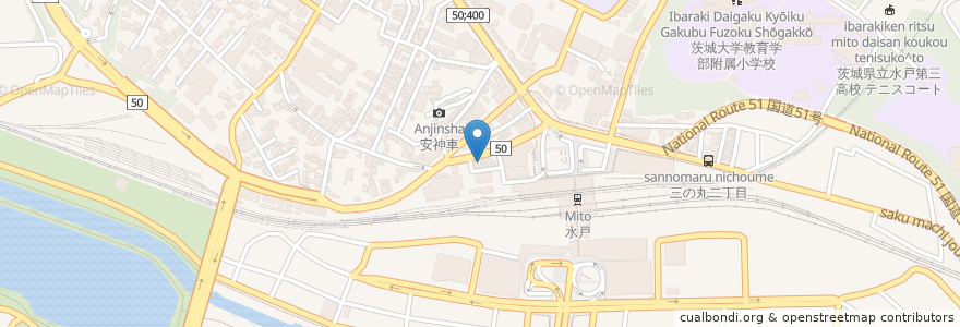 Mapa de ubicacion de 札幌屋 ラーメン en 일본, 이바라키현, 水戸市.