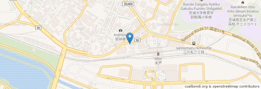 Mapa de ubicacion de 川枡 蒲焼き en 일본, 이바라키현, 水戸市.
