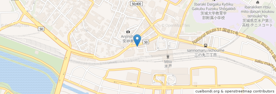 Mapa de ubicacion de 小料理 ひょうたん en Japan, 茨城県, 水戸市.