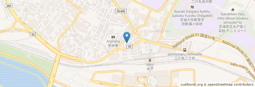 Mapa de ubicacion de つかだ眼科医院 en 일본, 이바라키현, 水戸市.