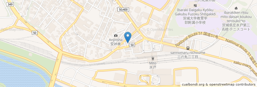 Mapa de ubicacion de 茨進学習塾 総本部 en 日本, 茨城県, 水戸市.