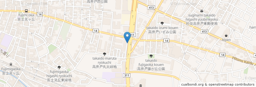 Mapa de ubicacion de 赤富士 en Jepun, 東京都, 杉並区.
