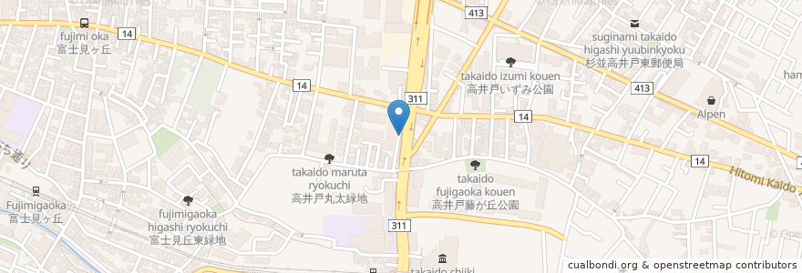 Mapa de ubicacion de 麻婆バル en Япония, Токио, Сугинами.