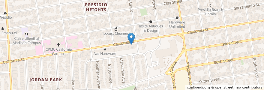 Mapa de ubicacion de Pete's Coffee en Estados Unidos De América, California, San Francisco, San Francisco.