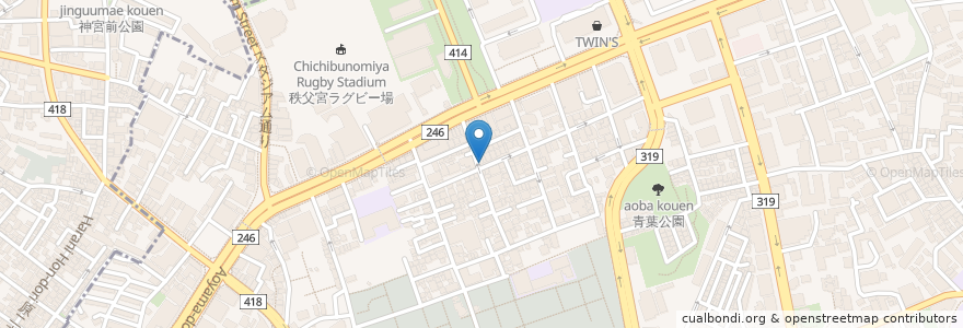 Mapa de ubicacion de 青山薬局 en Japan, 東京都, 港区.