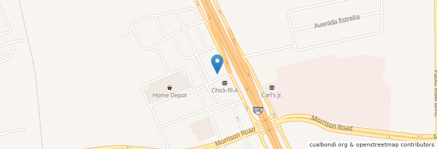 Mapa de ubicacion de Wendy's en Stati Uniti D'America, Texas, Cameron County, Brownsville.