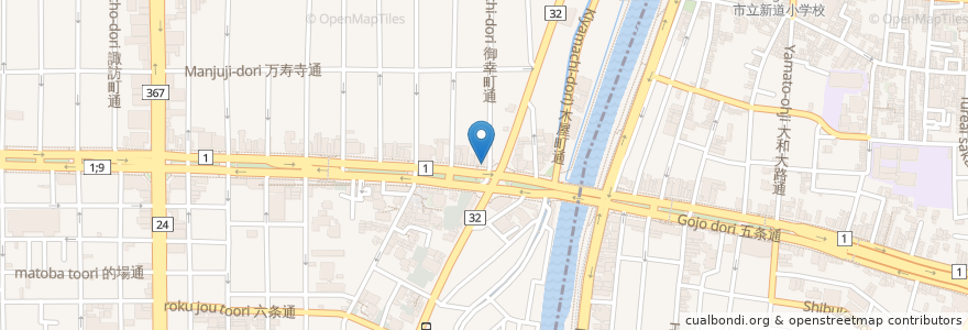 Mapa de ubicacion de 江久庵 (KOUKUAN) en ژاپن, 京都府, 京都市, 下京区.