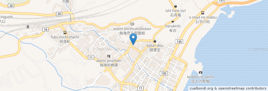 Mapa de ubicacion de 静岡銀行 en Japon, Préfecture De Shizuoka, 熱海市.
