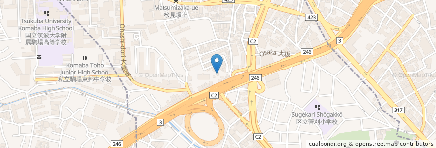 Mapa de ubicacion de 上目黒氷川神社 en Japón, Tokio, Meguro.
