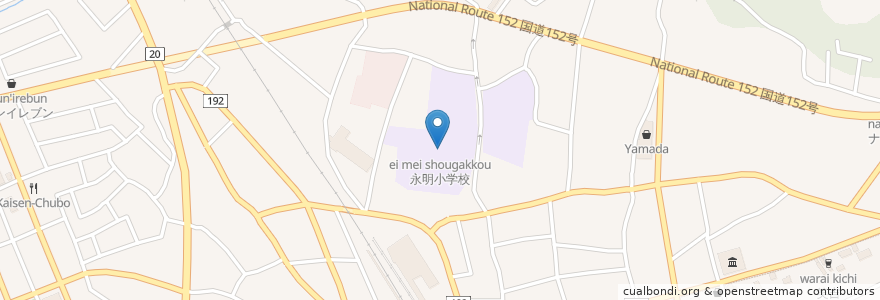 Mapa de ubicacion de 永明小学校 en Jepun, 長野県, 茅野市.