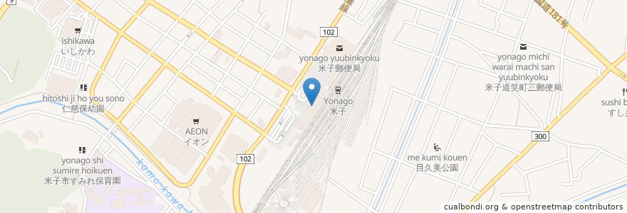 Mapa de ubicacion de グリル大山 en ژاپن, 鳥取県, 米子市.