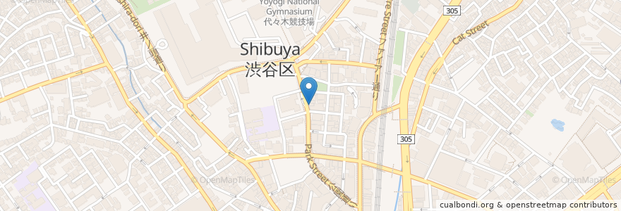 Mapa de ubicacion de すき家 en Jepun, 東京都, 渋谷区.