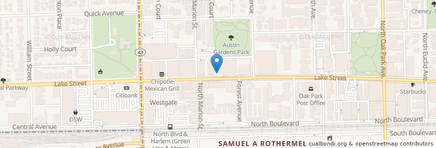 Mapa de ubicacion de Jerusalem Cafe en 미국, 일리노이, Oak Park.