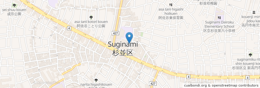 Mapa de ubicacion de 南阿佐ケ谷第二自転車駐車場 en Япония, Токио, Сугинами.