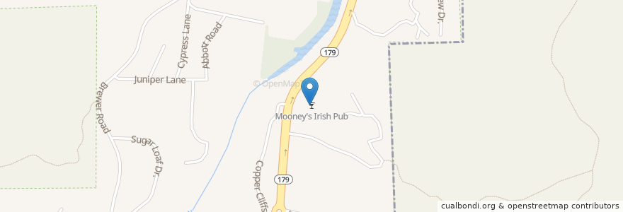 Mapa de ubicacion de Mooney's Irish Pub en Estados Unidos De América, Arizona, Coconino County, Sedona.