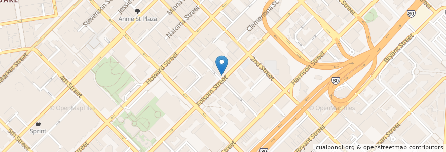 Mapa de ubicacion de Hawthorne & Folsom (on-street) en Verenigde Staten, Californië, San Francisco, San Francisco.