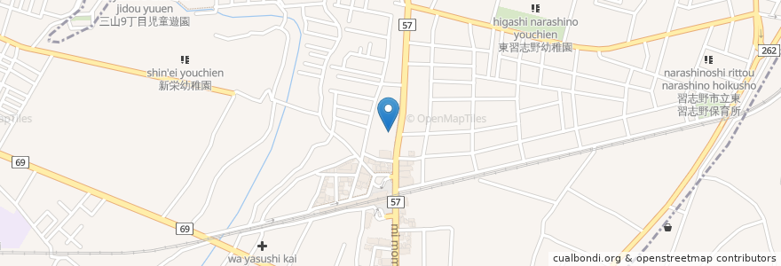 Mapa de ubicacion de 千葉銀行 実籾支店 en Japón, Prefectura De Chiba, Narashino, 花見川区.