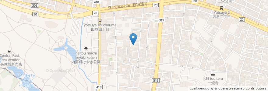 Mapa de ubicacion de 大京神社 en اليابان, 東京都, 新宿区.