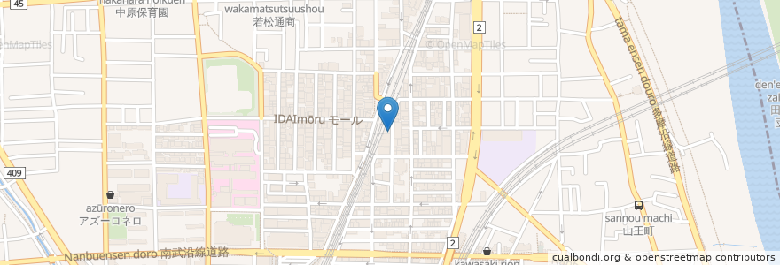 Mapa de ubicacion de AJITO en 日本, 神奈川県, 川崎市, 中原区.
