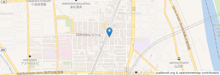 Mapa de ubicacion de Pachinko hinomaru en Jepun, 神奈川県, 川崎市, 中原区.