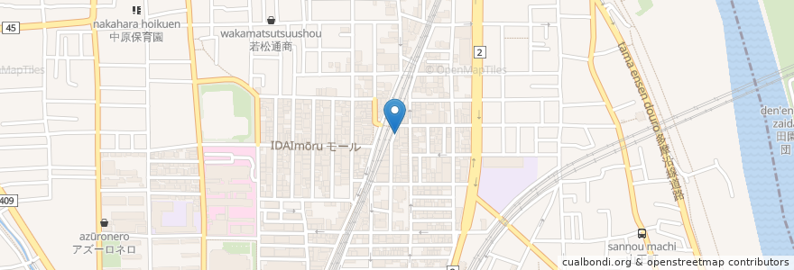 Mapa de ubicacion de こみや en Japan, 神奈川県, 川崎市, 中原区.