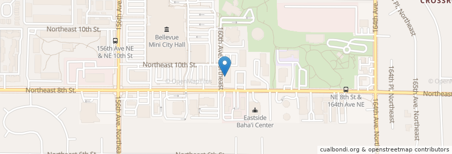 Mapa de ubicacion de Domino's en Amerika Syarikat, Washington, King County, Bellevue.