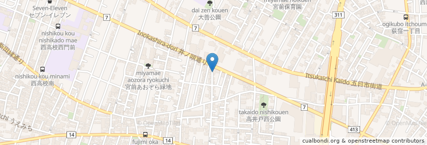 Mapa de ubicacion de モノカどうぶつ病院 en Japon, Tokyo, 杉並区.