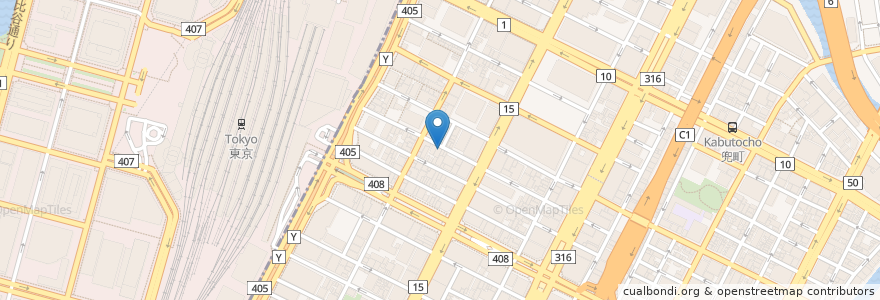 Mapa de ubicacion de HUB en Japon, Tokyo, 中央区.