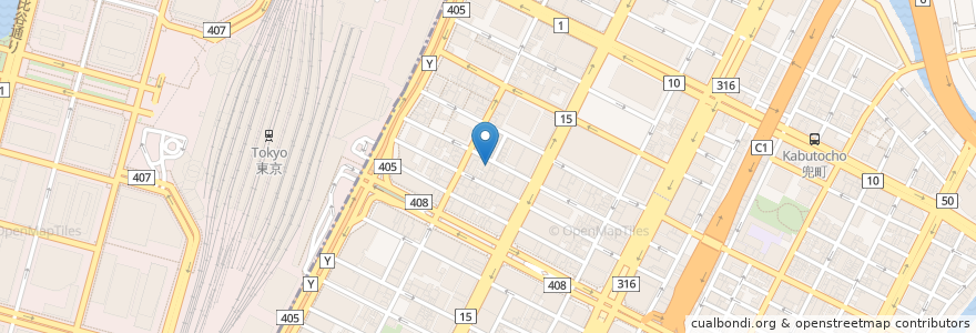 Mapa de ubicacion de やきとりまる金 en Japan, Tokyo, Chuo.
