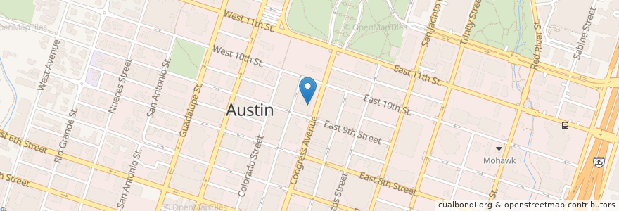 Mapa de ubicacion de Planet Sub en Verenigde Staten, Texas, Travis County, Austin.