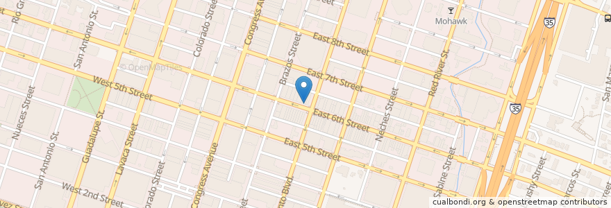 Mapa de ubicacion de Recess Arcade Bar en 美利坚合众国/美利堅合眾國, 得克萨斯州 / 德克薩斯州 / 德薩斯州, Travis County, 奥斯汀 / 柯士甸.