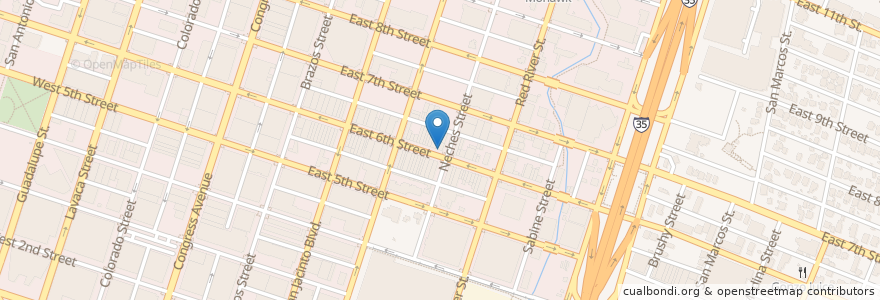 Mapa de ubicacion de Buckshot 6th St en アメリカ合衆国, テキサス州, Travis County, Austin.
