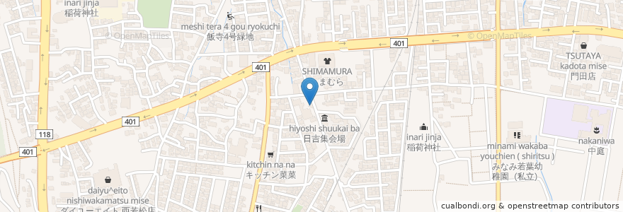 Mapa de ubicacion de コスモ調剤薬局 門田西店 en اليابان, فوكوشيما, 会津若松市.