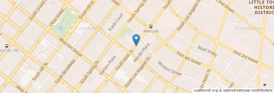 Mapa de ubicacion de Love Song Bar en United States, California, Los Angeles County, Los Angeles.