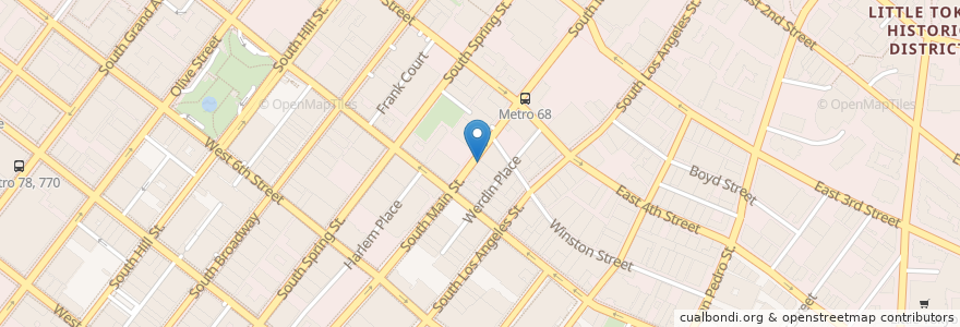 Mapa de ubicacion de Prufrock Pizzaria en United States, California, Los Angeles County, Los Angeles.
