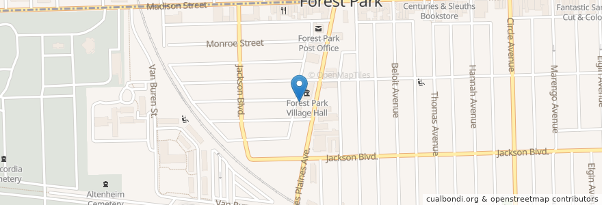 Mapa de ubicacion de Forest Park Police Department en États-Unis D'Amérique, Illinois, Forest Park.