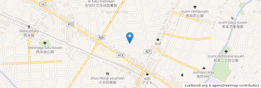 Mapa de ubicacion de 永福町北第一自転車駐車場 en Japonya, 東京都, 杉並区.