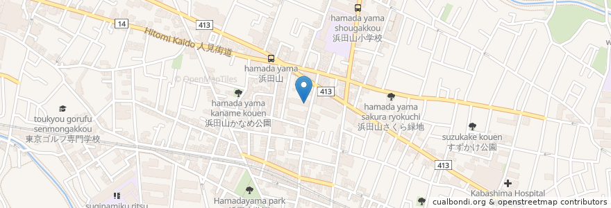 Mapa de ubicacion de 浜田山北第二自転車駐車場 en Jepun, 東京都, 杉並区.