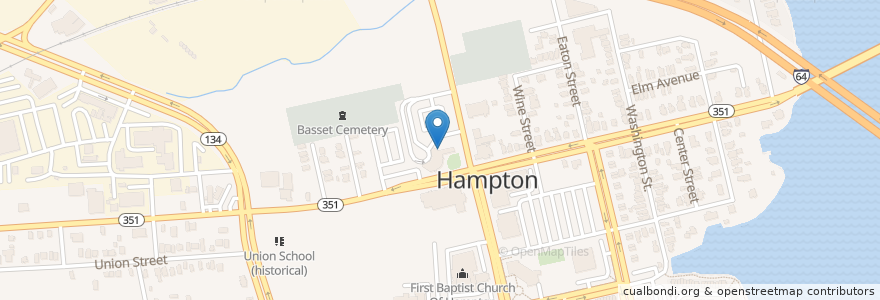 Mapa de ubicacion de Hampton Greyhound Station en États-Unis D'Amérique, Virginie, Hampton City, Hampton.
