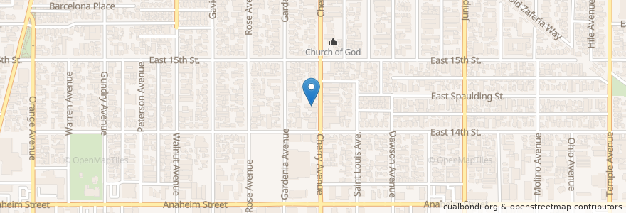Mapa de ubicacion de Cherry Market en United States, California, Los Angeles County, Long Beach.
