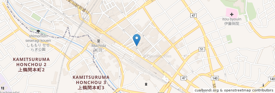 Mapa de ubicacion de 町田商店 en Japonya, 東京都, 町田市.