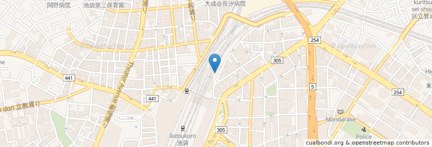 Mapa de ubicacion de 池袋駅東自転車駐車場 en 日本, 東京都, 豊島区.