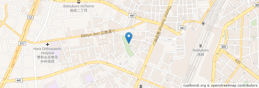 Mapa de ubicacion de 池袋駅西自転車駐車場 en Japan, Tokio, 豊島区.