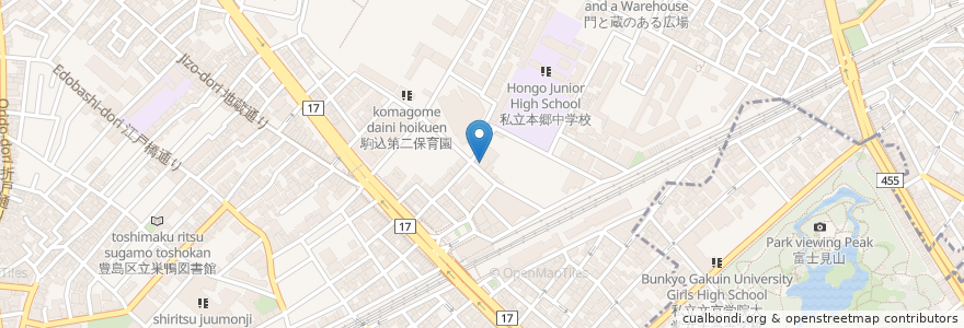 Mapa de ubicacion de 巣鴨駅北 自転車駐車場 en ژاپن, 東京都, 豊島区.