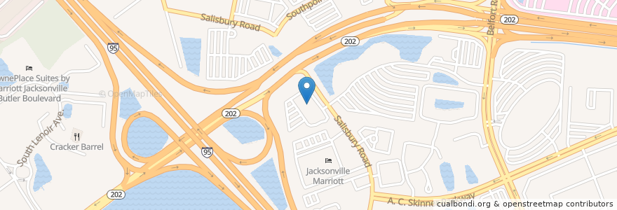 Mapa de ubicacion de South Point Convention Center en Соединённые Штаты Америки, Флорида, Дувал, Джэксонвилл.